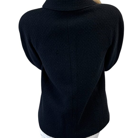 CHANEL Vintage 95A CC Mark Logo Jacket #38 Mohair Wool Black Gold [106212] - Picture 3 of 12